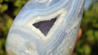 Polished Blue Lace Agate Standing Free Forms  x 3 From Nsanje, Malawi - Toprock Gemstones and Minerals 