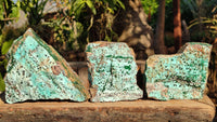 Natural Drusy Chrysocolla & Malachite Dolomite Specimens x 3 From Likasi, Congo - Toprock Gemstones and Minerals 