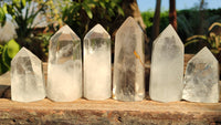Polished Clear Quartz Crystal Points  x 6 From Madagascar - Toprock Gemstones and Minerals 