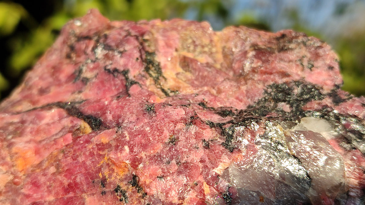 Natural Rough Red Rhodonite Specimens x 3 From Zimbabwe - Toprock Gemstones and Minerals 