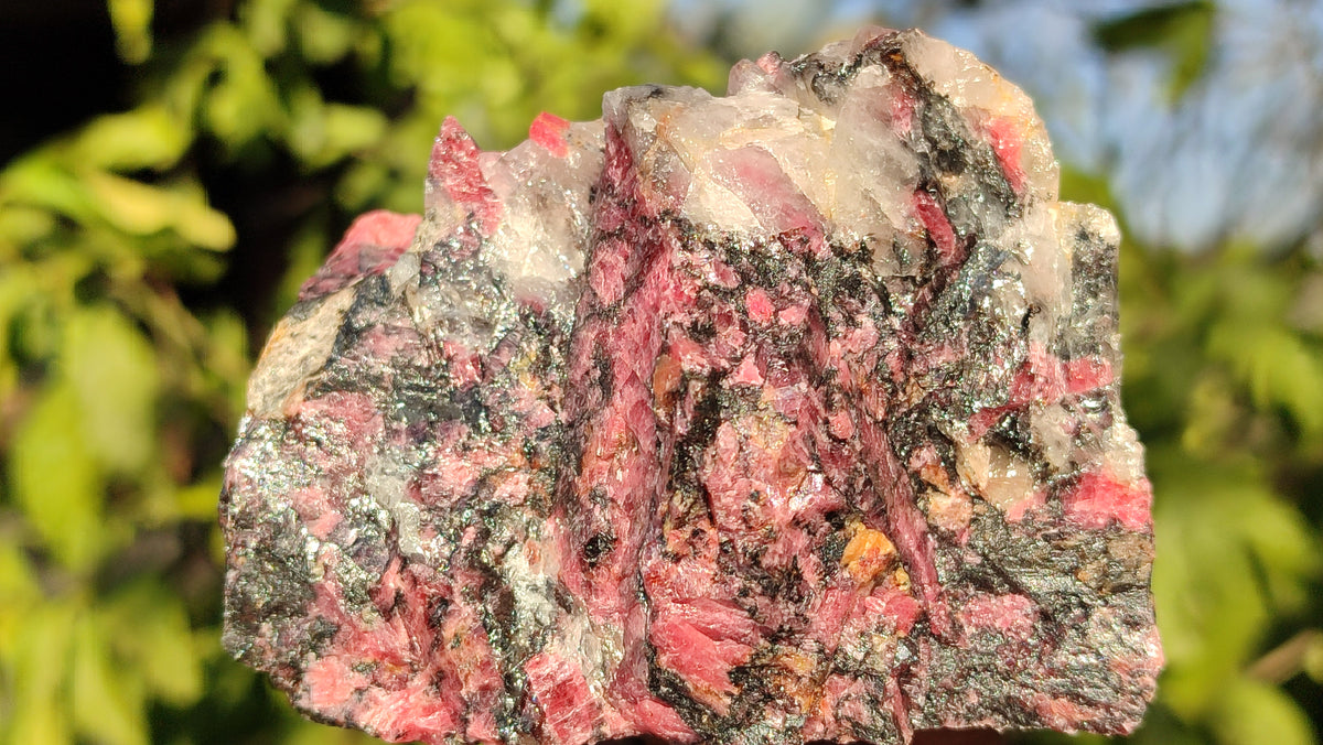 Natural Rough Red Rhodonite Specimens x 3 From Zimbabwe - Toprock Gemstones and Minerals 