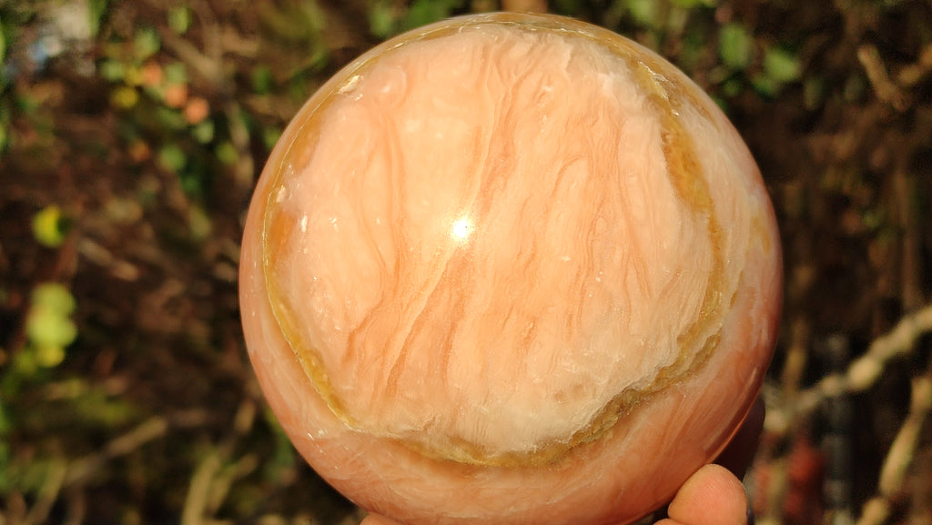 Polished Orange Twist Calcite Sphere  x 1 From Maevantanana, Madagascar - Toprock Gemstones and Minerals 