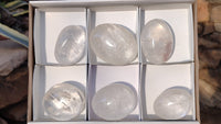 Polished Extra Large Clear Rock Crystal Free Forms With Rainbow Veils x 6 From Madagascar - Toprock Gemstones and Minerals 