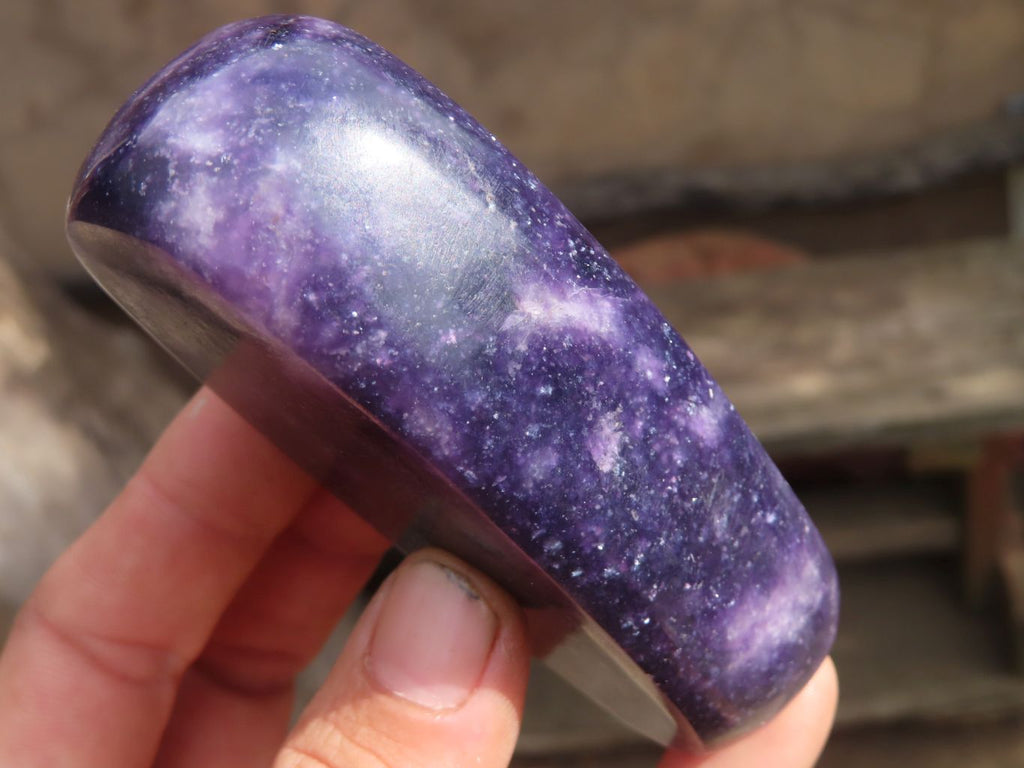 Polished Purple Lepidolite Standing Free Forms  x 6 From Zimbabwe - Toprock Gemstones and Minerals 