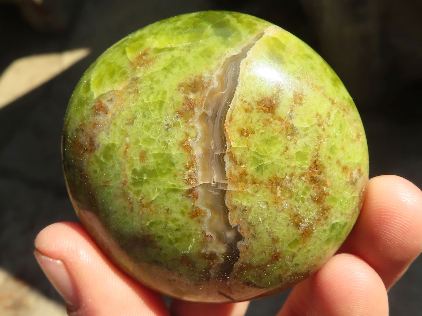 Polished Green Opal Galet / Palm Stones x 12 From Antsirabe, Madagascar - Toprock Gemstones and Minerals 