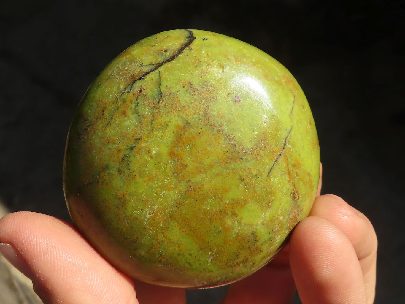 Polished Green Opal Galet / Palm Stones x 12 From Antsirabe, Madagascar - Toprock Gemstones and Minerals 