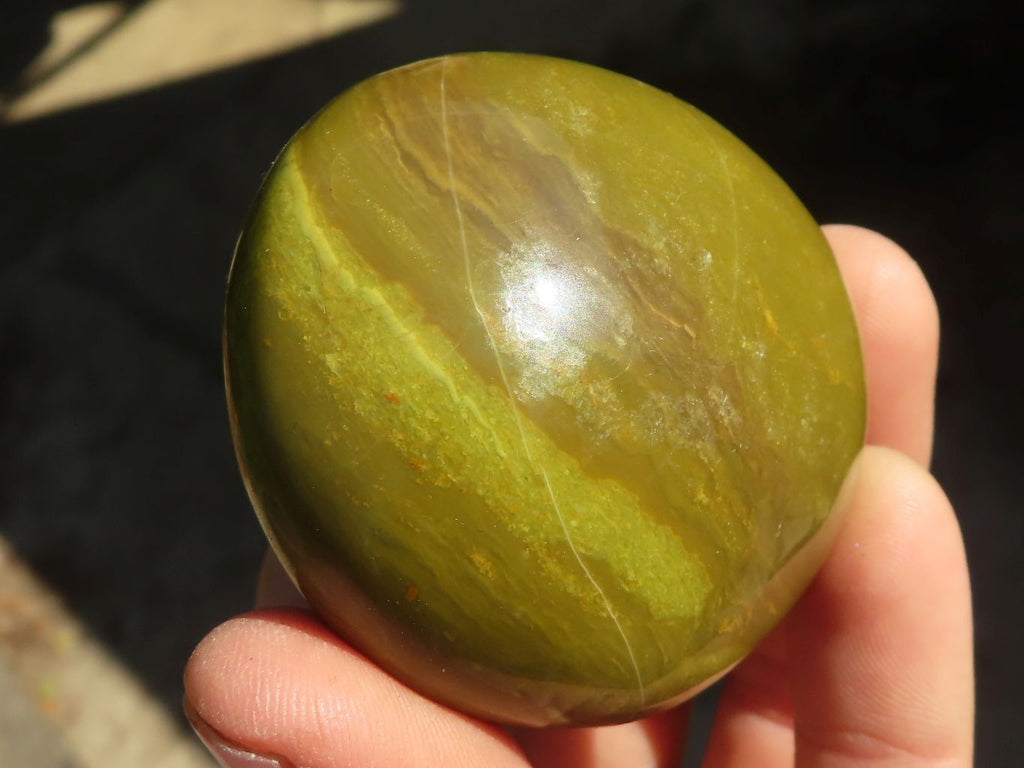 Polished Green Opal Galet / Palm Stones x 12 From Antsirabe, Madagascar - Toprock Gemstones and Minerals 