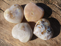 Polished Stunning Agate Hearts x 4 From Madagascar - Toprock Gemstones and Minerals 