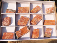 Natural New Sunset Orange Calcite Specimens  x 12 From Spitzkop, Namibia - Toprock Gemstones and Minerals 