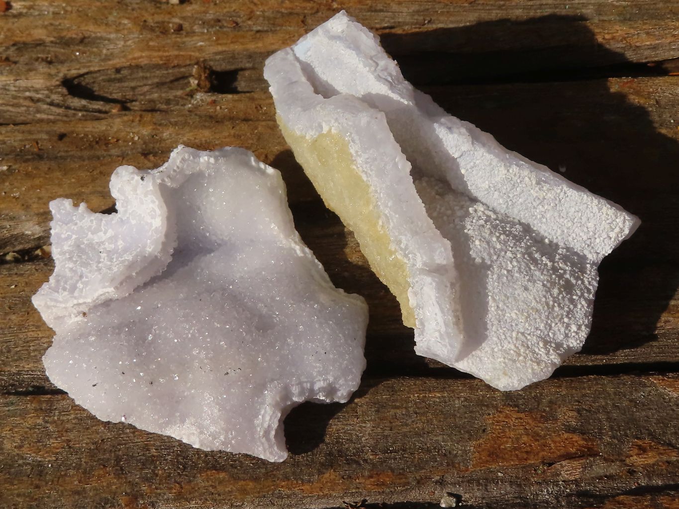 Natural Etched Blue Chalcedony Specimens  x 24 From Malawi - TopRock