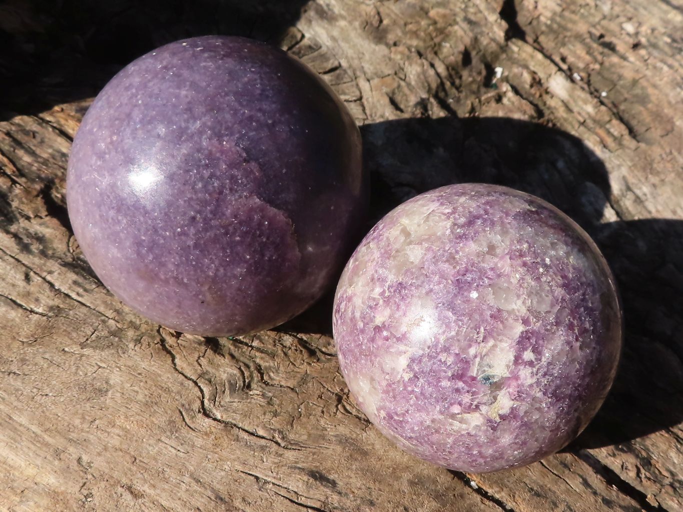 Polished Purple Lepidolite Spheres  x 2 From Zimbabwe - Toprock Gemstones and Minerals 
