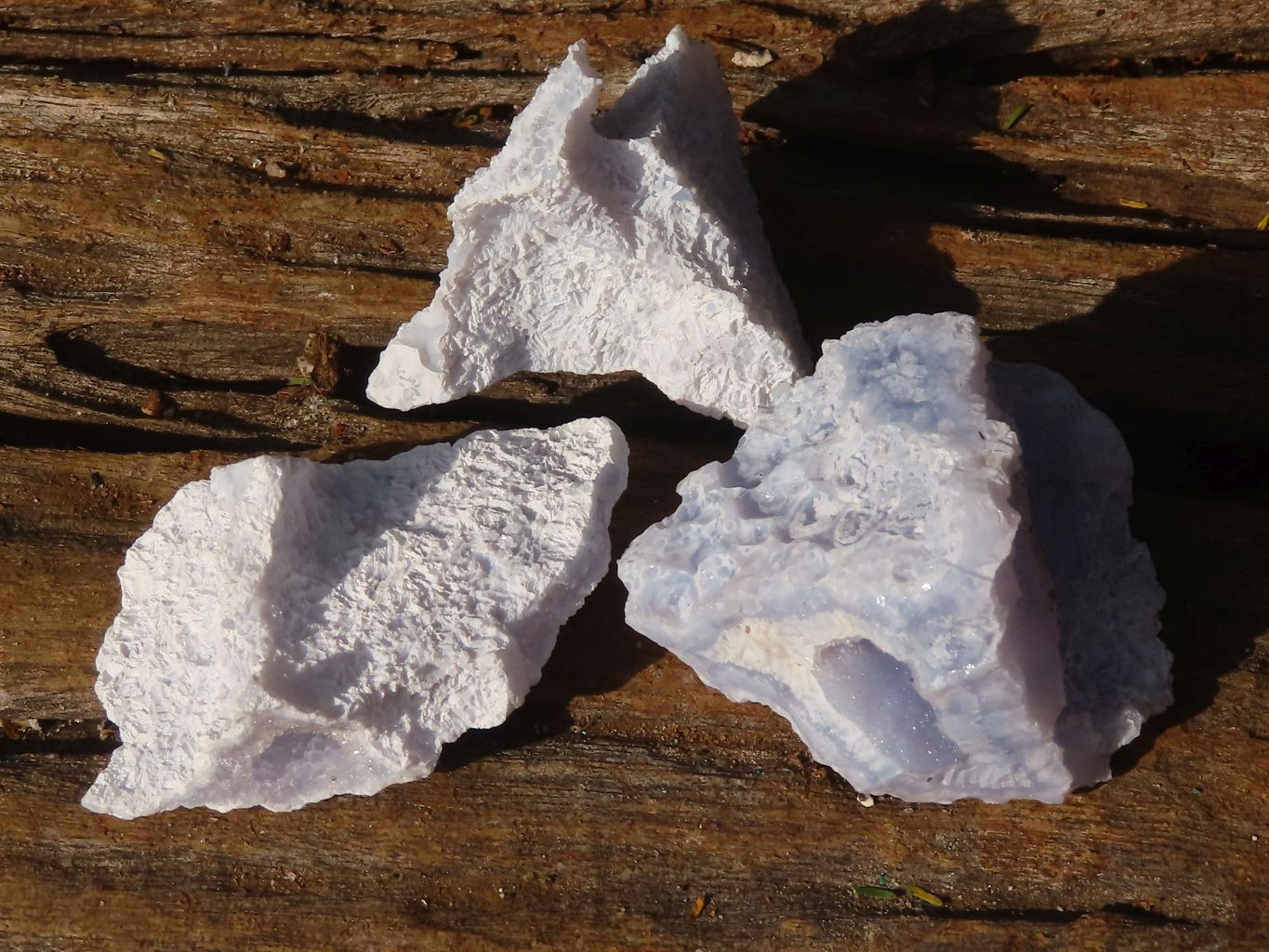 Natural Etched Blue Chalcedony Specimens  x 24 From Malawi - TopRock