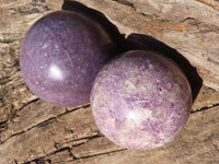 Polished Purple Lepidolite Spheres  x 2 From Zimbabwe - Toprock Gemstones and Minerals 