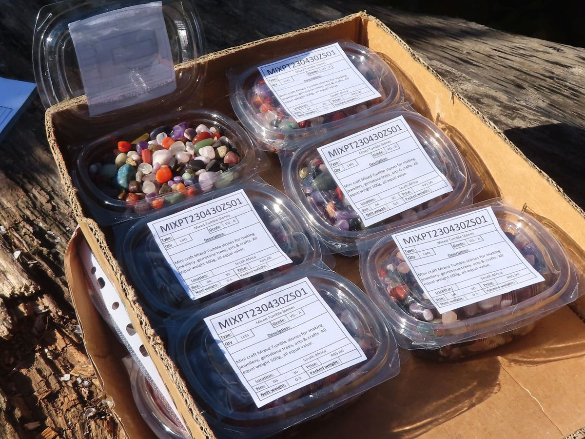 Polished Mini Craft Mixed Tumble Stones - Sold per 500 g - From Southern Africa - Toprock Gemstones and Minerals 