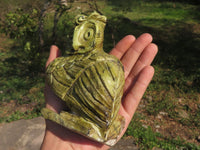 Polished Hand Carved Leopard Stone & Lepidolite Owls  x 2 From Zimbabwe - TopRock