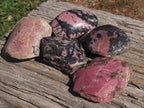 Polished One Sided Rhodonite & Chromite Free Forms  x 5 From Ambindavato, Madagascar - TopRock