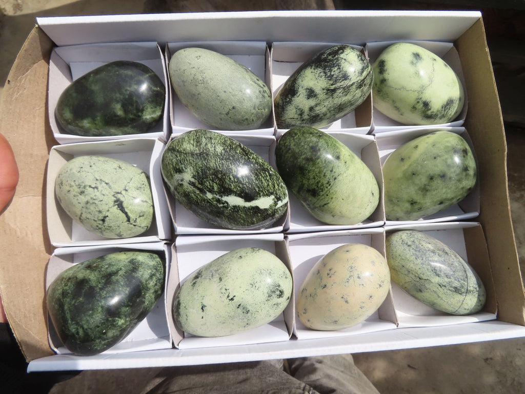 Polished Leopard stone Gallets  x 12 From Inyanga, Zimbabwe - Toprock Gemstones and Minerals 