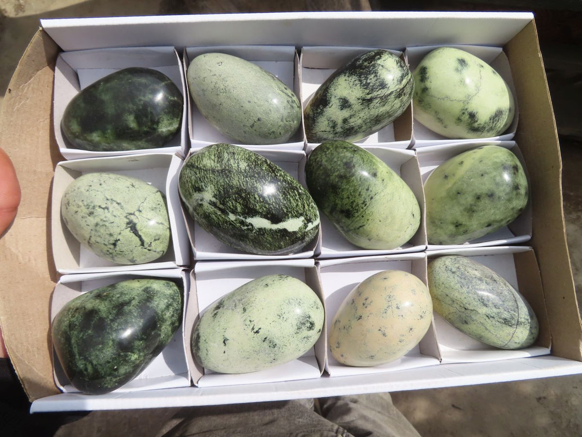 Polished Leopard stone Gallets  x 12 From Inyanga, Zimbabwe - Toprock Gemstones and Minerals 