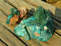 Natural Classic Emerald Dioptase Crystal Specimens x 2 From Likasi, Congo