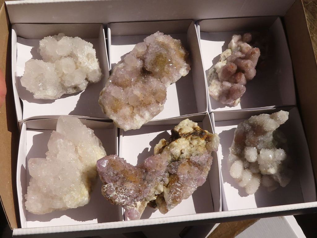 Natural Mixed Selection Of Spirit Quartz Clusters x 6 From Boekenhouthoek, South Africa - Toprock Gemstones and Minerals 