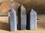 Polished Blue Lazulite Points  x 3 From Madagascar - Toprock Gemstones and Minerals 