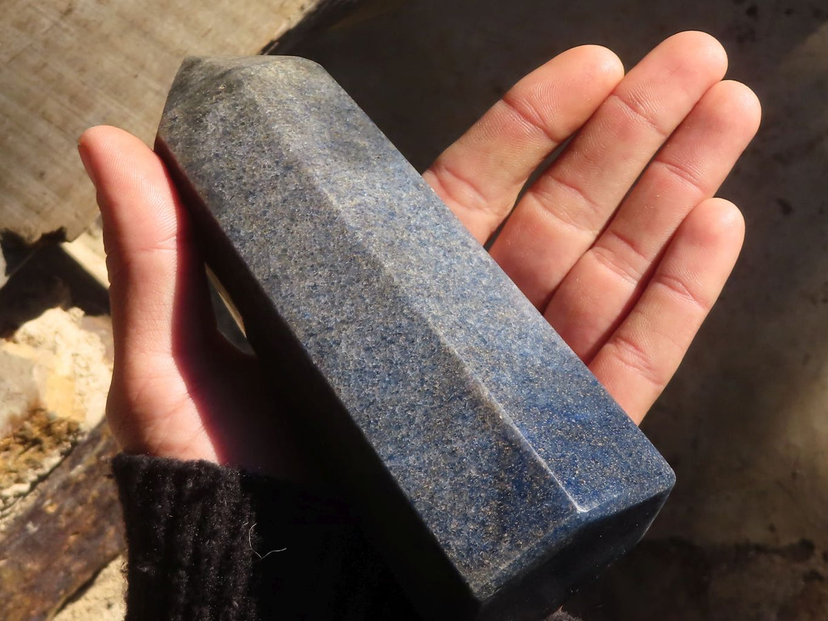 Polished Blue Lazulite Points  x 3 From Madagascar - Toprock Gemstones and Minerals 