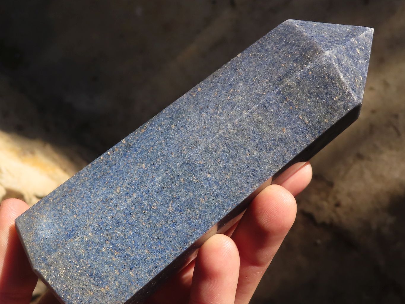 Polished Blue Lazulite Points  x 3 From Madagascar - Toprock Gemstones and Minerals 