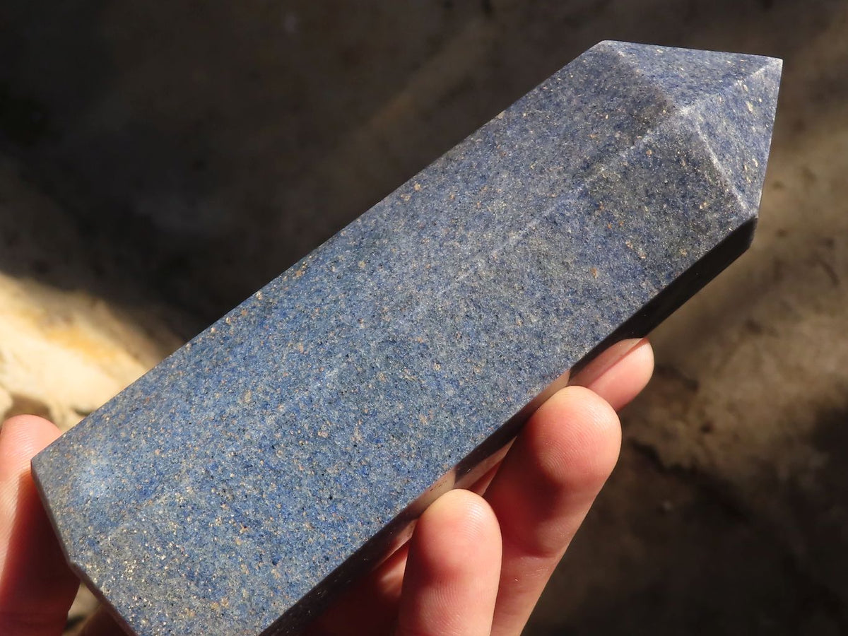 Polished Blue Lazulite Points  x 3 From Madagascar - Toprock Gemstones and Minerals 