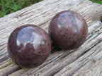 Polished Red Garnet Spheres x 2 From Madagascar - TopRock