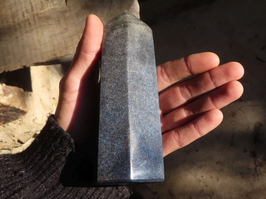 Polished Blue Lazulite Points  x 3 From Madagascar - Toprock Gemstones and Minerals 