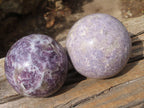 Polished Purple Lepidolite With Rubellite Spheres  x 2 From Madagascar - Toprock Gemstones and Minerals 