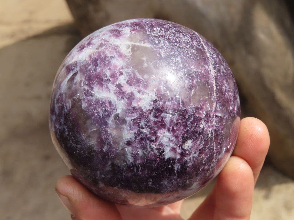 Polished Purple Lepidolite With Rubellite Spheres  x 2 From Madagascar - Toprock Gemstones and Minerals 