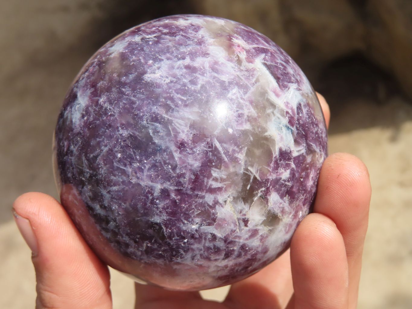 Polished Purple Lepidolite With Rubellite Spheres  x 2 From Madagascar - Toprock Gemstones and Minerals 
