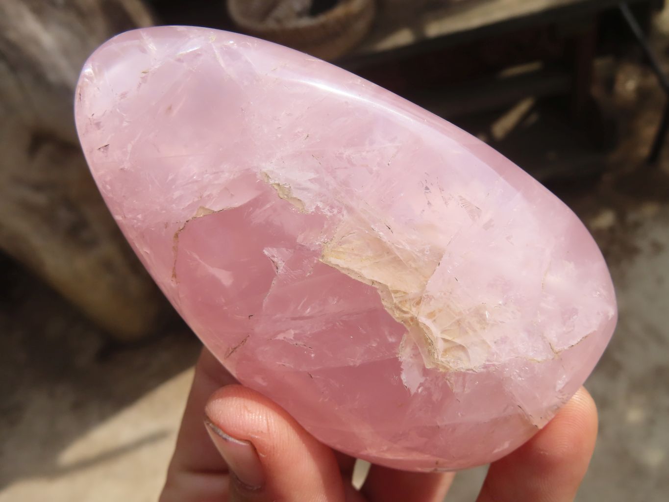 Polished Pink Rose Quartz Standing Free Forms x 6 From Madagascar - Toprock Gemstones and Minerals 