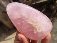 Polished Pink Rose Quartz Standing Free Forms x 6 From Madagascar