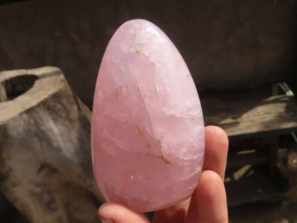 Polished Pink Rose Quartz Standing Free Forms x 6 From Madagascar - Toprock Gemstones and Minerals 