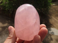 Polished Pink Rose Quartz Standing Free Forms x 6 From Madagascar