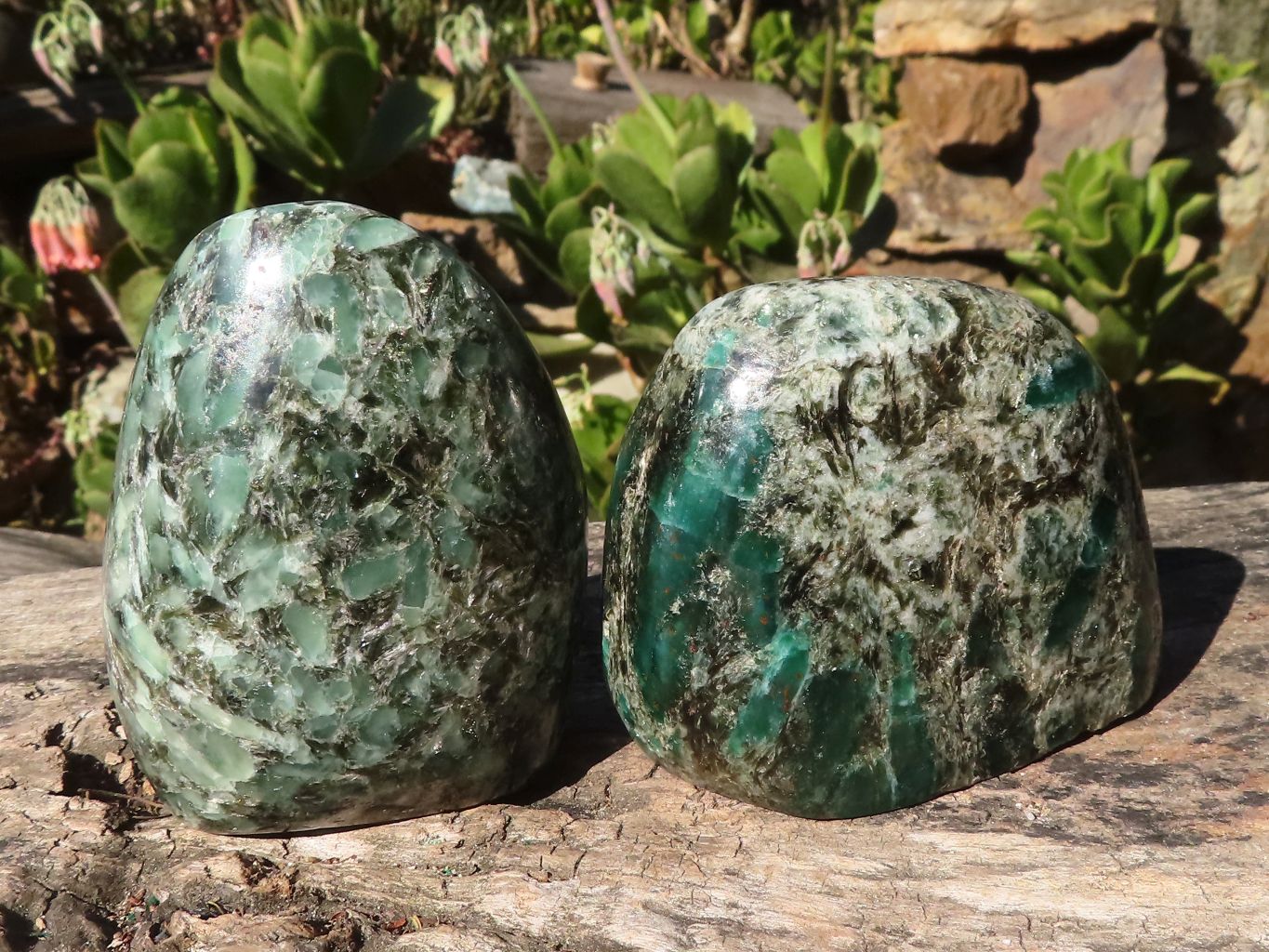 Polished Rare Emerald In Matrix Standing Free Forms  x 3 From Sandawana, Zimbabwe - Toprock Gemstones and Minerals 