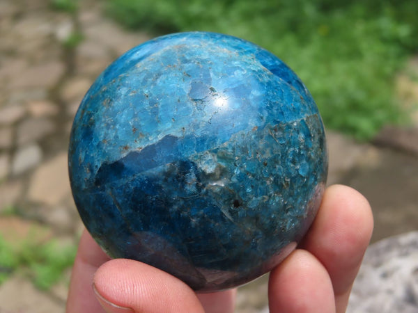 Polished Blue Apatite Spheres x 4 From Betroka, Madagascar - TopRock