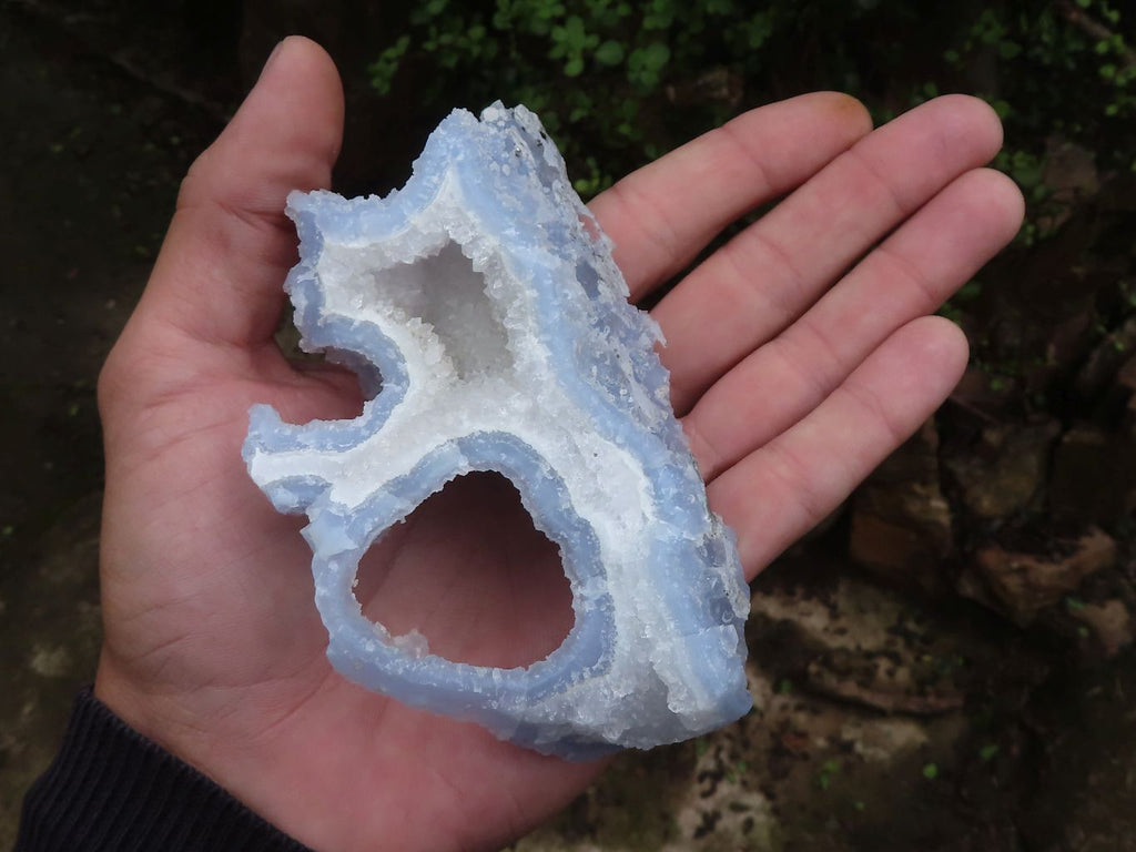 Natural Etched Blue Chalcedony Specimens  x 12 From Malawi - TopRock