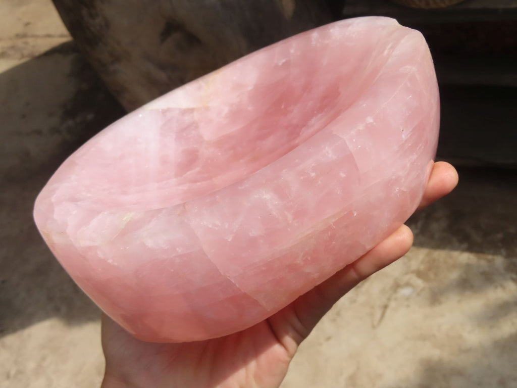 Polished Pink Rose Quartz Bowl x 1 From Ambatondrazaka, Madagascar - Toprock Gemstones and Minerals 
