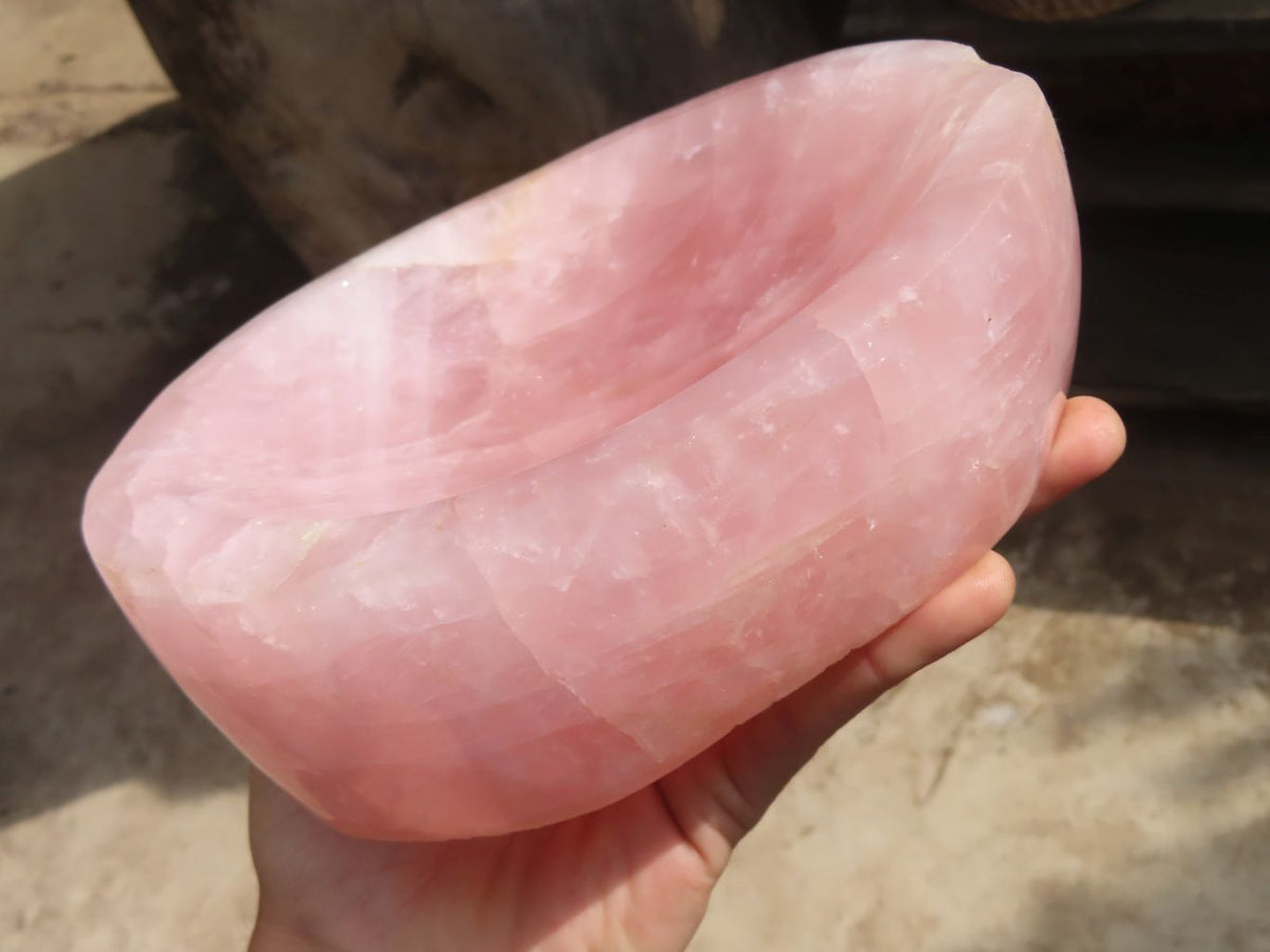 Polished Pink Rose Quartz Bowl x 1 From Ambatondrazaka, Madagascar - Toprock Gemstones and Minerals 