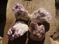 Natural Sugar Amethyst Clusters  x 4 From Solwezi, Zambia