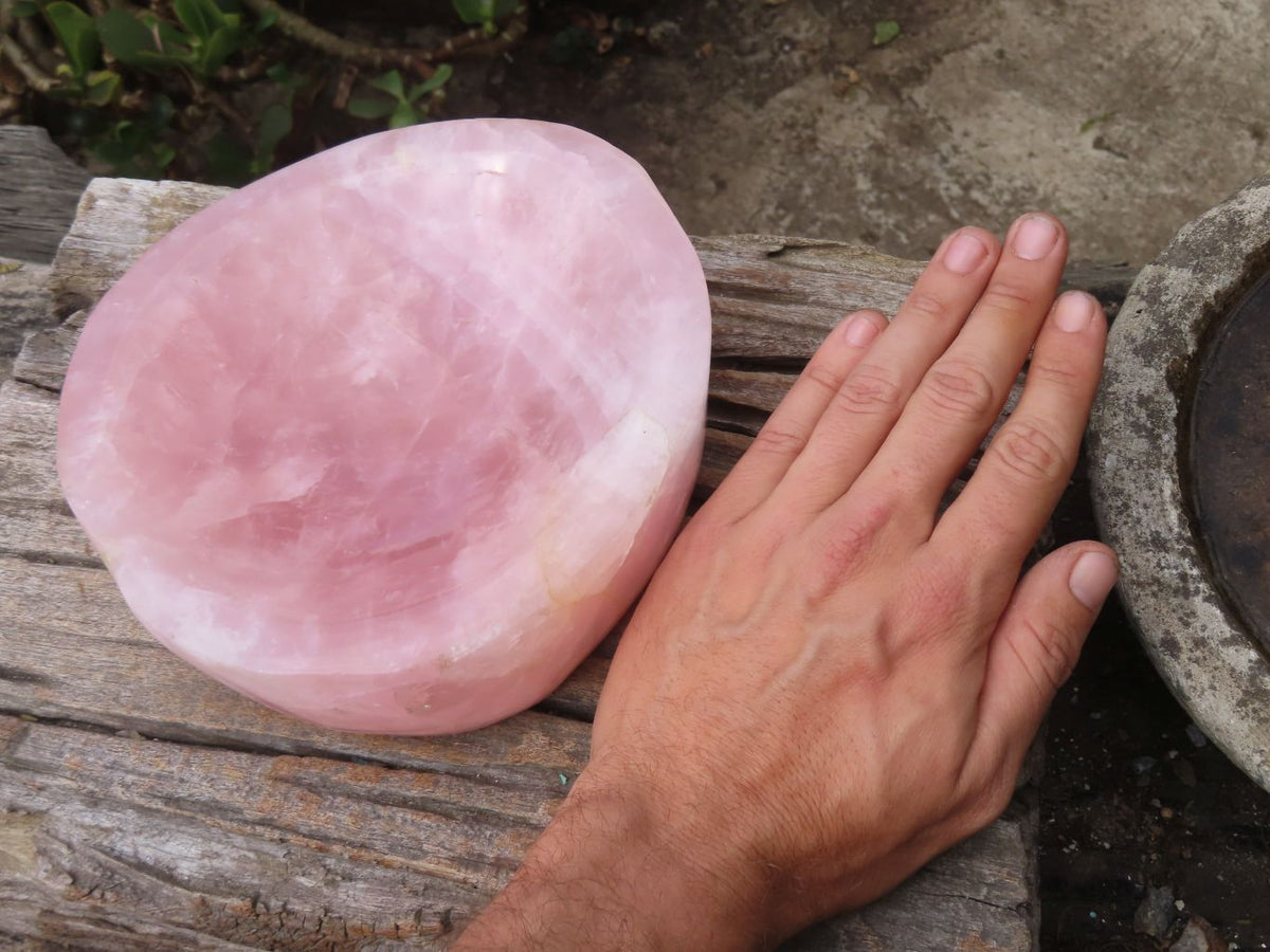 Polished Pink Rose Quartz Bowl x 1 From Ambatondrazaka, Madagascar - Toprock Gemstones and Minerals 