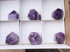 Polished Chevron Amethyst Points x 6 From Zambia - Toprock Gemstones and Minerals 