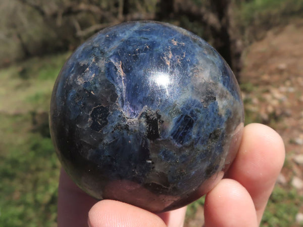 Polished Stunning Rich Blue Rare Iolite / Water Sapphire Spheres  x 3 From Madagascar - TopRock