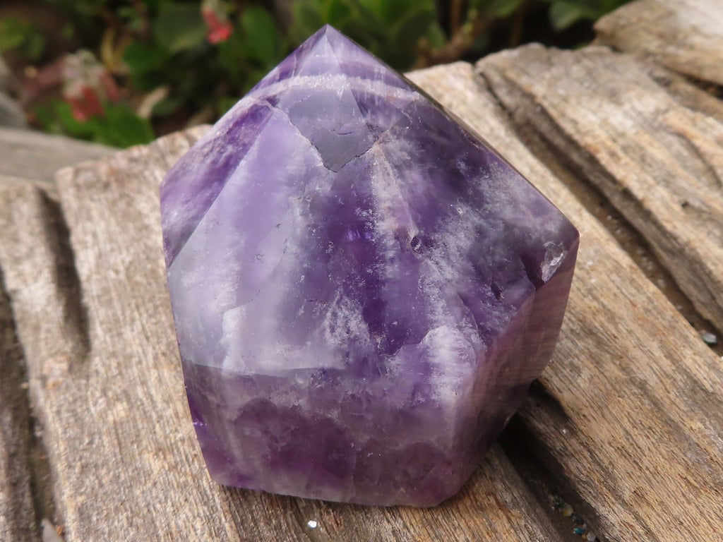 Polished Chevron Amethyst Points x 6 From Zambia - Toprock Gemstones and Minerals 