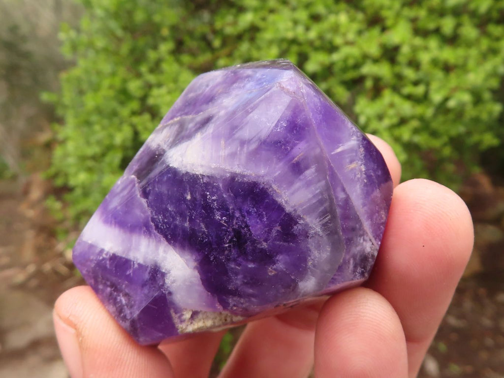 Polished Chevron Amethyst Points x 6 From Zambia - Toprock Gemstones and Minerals 