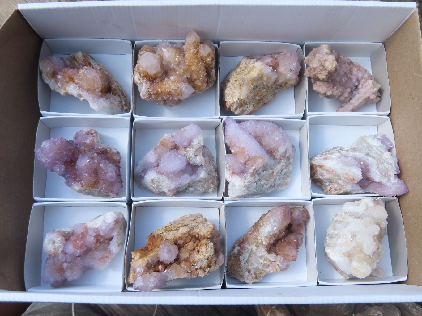 Natural Spirit Quartz Clusters x 12 From Boekenhouthoek, South Africa - Toprock Gemstones and Minerals 