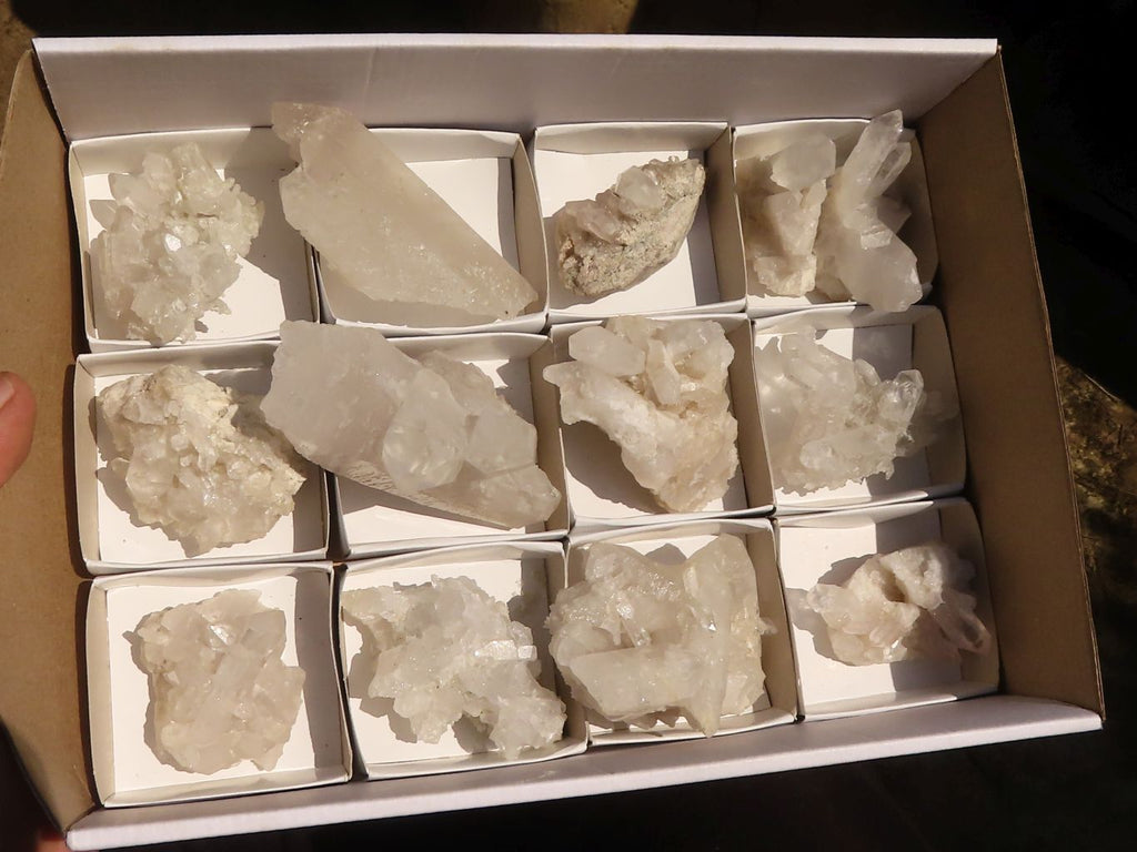 Natural Clear Quartz Crystals & Clusters  x 12 From Zambia - Toprock Gemstones and Minerals 